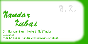 nandor kubai business card